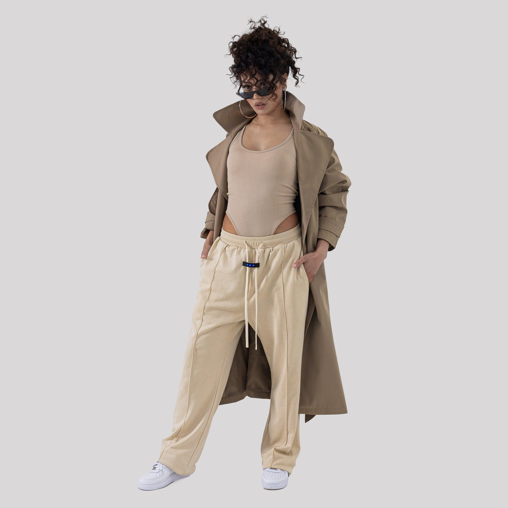 Shopper in premium winter apparel